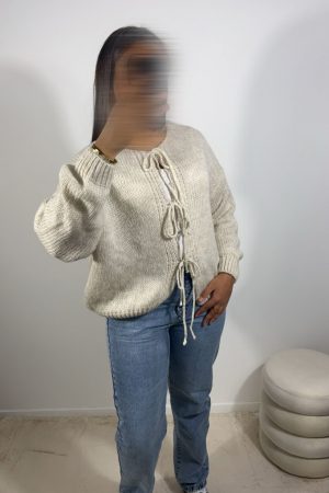 Pull à noeud beige